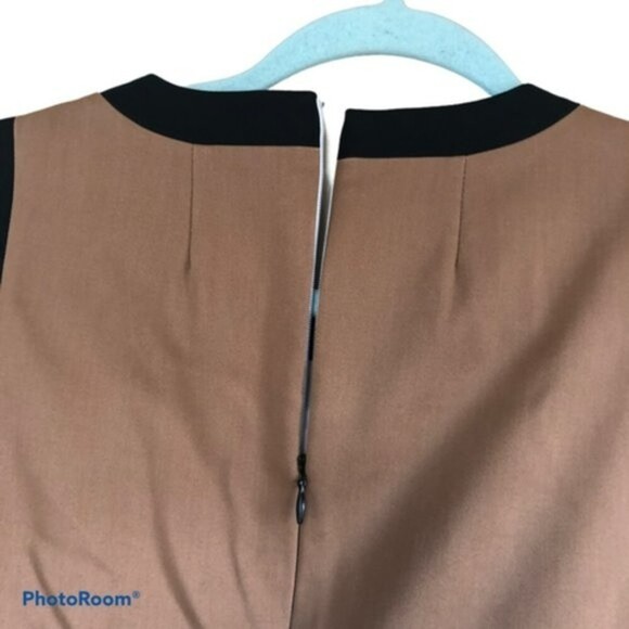 Etcetera White Tan Colorblock Sleeveless Dress Size 2 - Picture 5 of 7